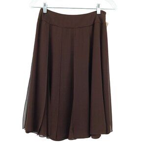 Y2K Carmen Marc Valvo Collection Brown Silk Skirt Size 2 NWT Vintage